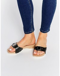 Asos Collection First One Leather Wooden Mule Sandals