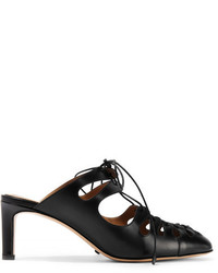 The Row Dixie Lace Up Leather Mules Black