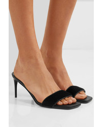 Stella McCartney Faux Calf Hair And Faux Leather Mules Black