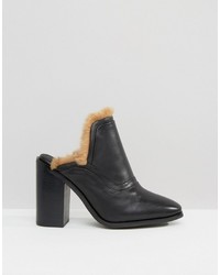 Sol Sana Fever Faux Fur Leather Heeled Mules