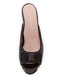 Taryn Rose Fico Open Toe Bow Mule Black