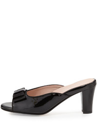 Taryn Rose Fico Open Toe Bow Mule Black