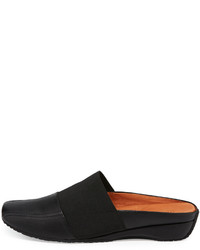 Gentle Souls Iso Stretch Panel Leather Mule Black