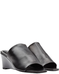 Robert Clergerie Pauline Leather Wedge Mules
