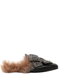 Gucci Princetown Crystals Bow Leather Mules