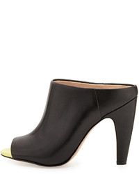 French Connection Randy Neon Leather Mule Black