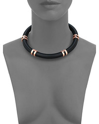 Lizzie Fortunato Double Take Leather Tube Necklace