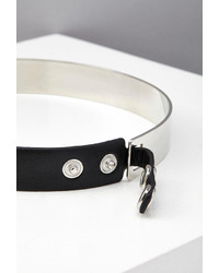 Forever 21 Faux Leather And Metal Choker