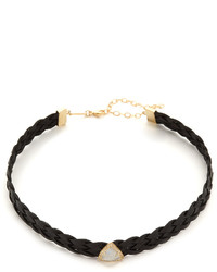 Jacquie Aiche Moonstone Braided Leather Choker Necklace