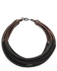 Brunello Cucinelli Tubular Leather Necklace
