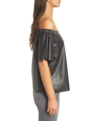 Bailey 44 Off The Shoulder Faux Leather Top