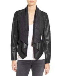 KUT from the Kloth Ana Faux Leather Drape Front Jacket