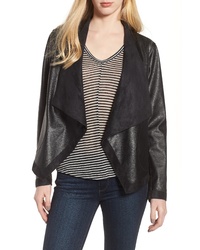 BB Dakota Teagan Reversible Faux Leather Drape Front Jacket, $95