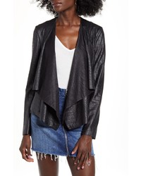 BLANKNYC Textured Drape Front Faux Leather Jacket