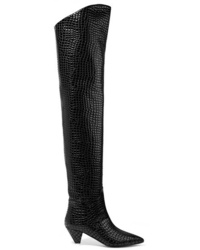 ATTICO Asia Croc Effect Leather Over The Knee Boots