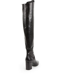 Saint Laurent Babies Lace Up Leather Over The Knee Boots