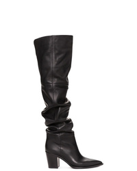 Gianvito Rossi Black 70 Leather Slouch Boots