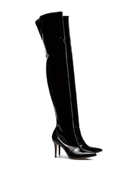 Gianvito Rossi Black 85 Thigh High Vinyl Boots