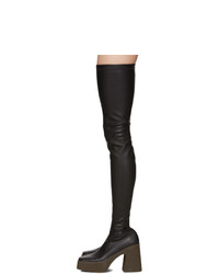 Stella McCartney Black Chunky Heel Tall Boots