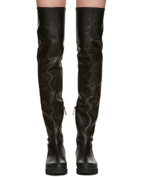 Marcelo Burlon County of Milan Black Leather Over The Knee Boots