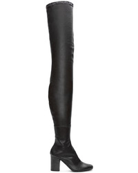 Haider Ackermann Black Leather Over The Knee Boots
