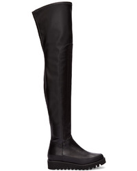 Marcelo Burlon County of Milan Black Leather Over The Knee Boots