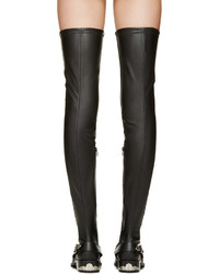 Toga Pulla Black Leather Over The Knee Harness Boots