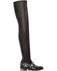 Toga Pulla Black Leather Over The Knee Harness Boots
