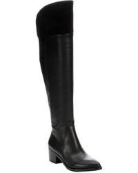 Sigerson Morrison Black Leather Solly Over The Knee Boots