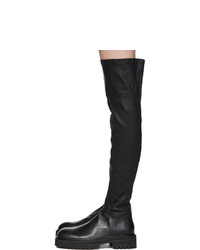 Ann Demeulemeester Black Over The Knee Combat Boots