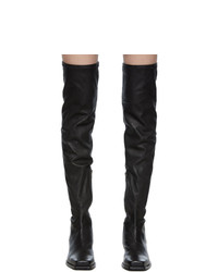 Ann Demeulemeester Black Square Toe Tall Boots