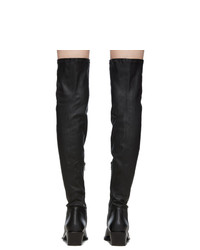 Ann Demeulemeester Black Square Toe Tall Boots