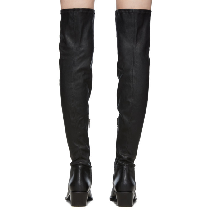 Ann Demeulemeester Black Square Toe Tall Boots, $822 | SSENSE | Lookastic