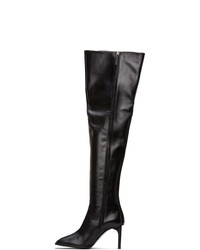 Dion Lee Black Thigh High Square Toe Boots