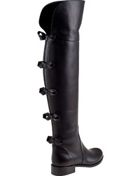 Valentino Bow Over The Knee Boot Black Leather