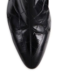Altuzarra Callie Croc Embossed Leather Over The Knee Boots