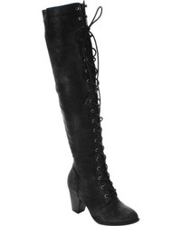 Wild Diva Camila 48 Brown Faux Leather Boots