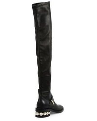 Nicholas Kirkwood Casati Pearly Heel Leather Over The Knee Boots
