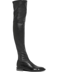 Givenchy Chain Trimmed Over The Knee Boots In Black Stretch Leather