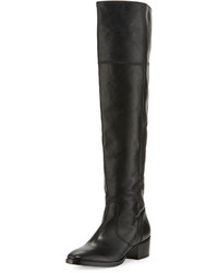 Frye Clara Leather Over The Knee Boot Black