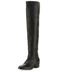 Frye Clara Leather Over The Knee Boot Black