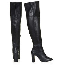 Topshop Collide Leather Over Knee Boots