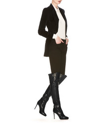 Jimmy Choo Derby 100 Black Soft Calf Over The Knee Boots
