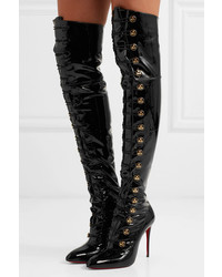 Christian Louboutin Frenchissima Alta 100 Patent Leather Over The Knee Boots