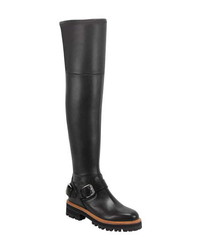 Olivia Palermo wearing Charcoal Poncho, Black Leggings, Black Leather ...