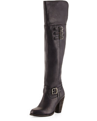 Frye Jenny Belted Over The Knee Boot Black