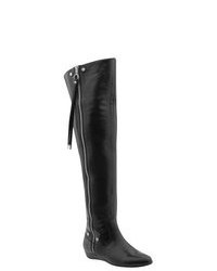 Jessica Simpson Katyia Fashion Over The Knee Wedge Heel Leather Knee High Zip Up Boots