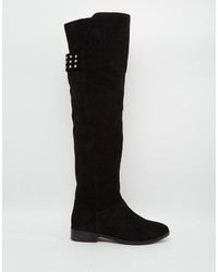 Asos Kimber Leather Stud Over The Knee Boots