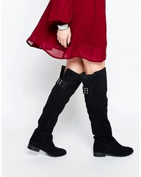 Asos Kimber Leather Stud Over The Knee Boots