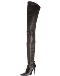 Chanel Leather Over The Knee Boots